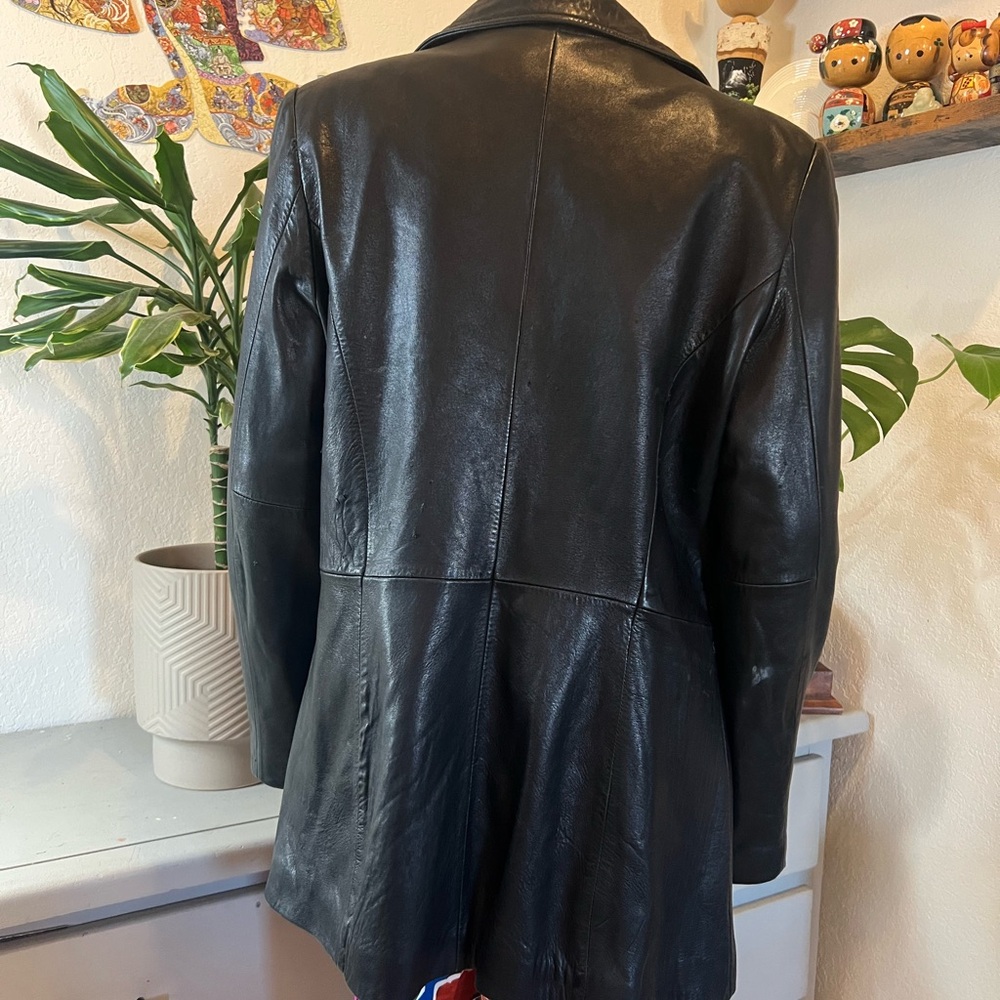 Jones New York Black Leather Women's Jacket - Picture 5 of 12